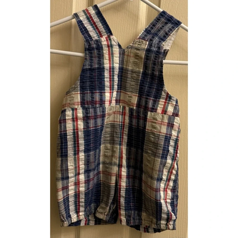 Vintage‎ 90s Boys Carter's Plaid Shortall 16 Months EUC